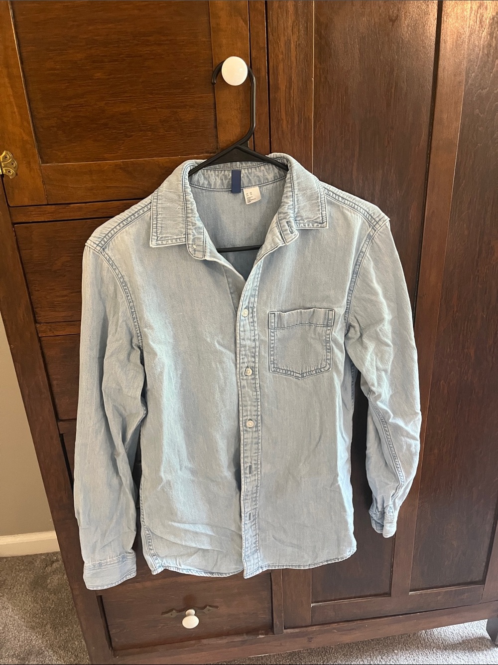 Divided Light Blue Button-Down Denim Shirt